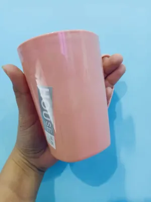 (NDM84)  แก้วน้ำพลาสติก ขนาด 300ML แก้วนํ้าแปรงฟัน สีหวาน สีพาทเทลสีเขียว สีชมพู สีครีม มีหูจับ แก้วพลาสติก คละสี 1 ใบ