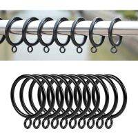 【cw】 24pcs Curtain Rings Accessories Fastener Clip Hook Hanging for Home (Black 38MM)