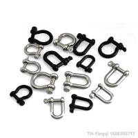 ✚◊✿ 1 pcs Stainless Steel Carabiner D Bow Shackle Fob Key Ring Keychain Hook Screw Joint Connector Buckle Solid Metal 2 Size