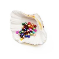 Real 6-8mm Natural Colorful Freshwater PearlsFine High Luster Round Pearl Beads JewelryOyster Pearl DIY Accessory