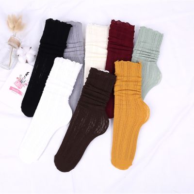 【CC】◇  New Fashion Womens Soft Fishnet Socks Breathable Split Piled Roll Hollow Out Stockings Dropship