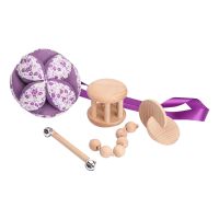 20211Set Baby Montessori Toys Set Wooden Toy Baby Rattles Hand Catching Cloth Ball Newborn Baby Items Safe Puzzle Game for Children