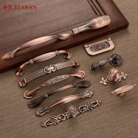 LSTABAN Antique Zinc Alloy European Style Red Bronze Handle Wine Cabinet Shoe Cabinet Door Drawer Cupboard Furniture Handle Door Hardware Locks