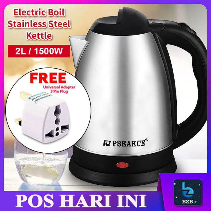 Electric Kettle Water Heater 2L 1500 Watt Stainless Steel Cordless