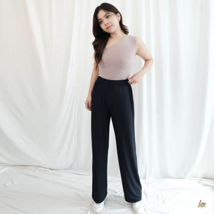 HTP High- Waist Straight Cotton Pants | Lazada PH