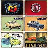 Fiat Abarth Car Accessories Retro Metal Sign Tin Sign Plaque Metal Wall Decor Vintage Decor Poster Plates Man Cave