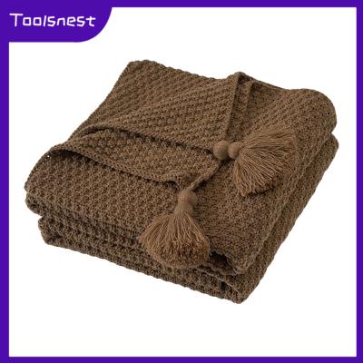 Toolsnest ผ้าคลุมไหล่ผ้าห่มตั้งแคมป์ผ้าห่มปูเตียงน้ำหนักเบาสำหรับหอพักสำนักงานผ้าห่มถัก