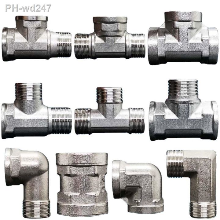 dn15-20-25-1-2-quot-3-4-quot-1-quot-bsp-male-female-elbow-tee-3-ways-201-stainless-pipe-fitting-connector-coupling-adapter-home-garden