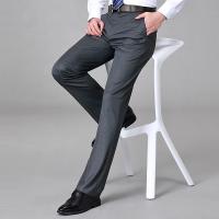 Spot Fast Shipping Summer Business Knitted Elastic MenS Mulberry Silk Trousers Middle -Aged Exemption Format Suit Pants