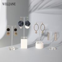 Transparent Acrylic Jewellers T Bar Earrings Display Holder Rack Jewelry Cabinet Window Earring Dangling Stand Photography Props Cups  Mugs Saucers