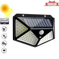 Solar motion sensor light 100 LED 3 โหมด ไฟออก4ทาง ไฟติดผนังโซล่าเซลล์พลังงานแสงอาทิตย์ เซ็นเซอร์