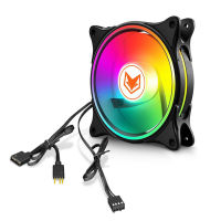 Rong Rong shop 120mm RGB ARGB Fan Cooler PWM 4PIN 5V 3PIN ชุดลูกปืนไฮดรอลิกสำหรับ PC Computer Cooling Case อุปกรณ์หม้อน้ำ