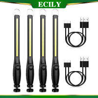 ECILY ไฟชาร์จusb ไฟฉาย LED แม่เหล็กโคมไฟพกพาตะขอคบเพลิงแสงไฟตรวจสอบไฟซ่อมรถตั้งแคมป์