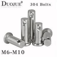 Clevis Pins with Head Stainless Steel A2 with Plat Shaft Flat Head with Hole Positioning Pins Cylindrical Pin Bolt Pin M6 M8 M10