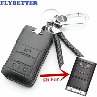 dvfggv FLYBETTER Genuine Leather 3Button Keyless Entry Smart Key Case Cover For Chevrolet New Captiva/Malibu/Trax/Corvette L42