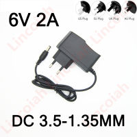 Best quality ACDC Adapter DC 6V 2A 2000MA AC 100-240V Converter Adapter 6 V Volt Charger Power Supply EU Plug DC 3.5*1.35mm