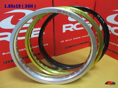 "RCB" size 1.85x19 (36H) ALUMINIUM WHEEL (US Racing Boy) "GOLD" "SILVER" "BLACK" // วงล้อ อลูมิเนียม 1.85x19 (36รู) สีทอง สีเงิน สีดำ สินค้าคุณภาพดี