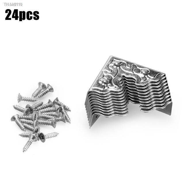 24pcs-25mm-antique-furniture-metal-crafts-jewelry-box-corner-foot-wooden-case-corner-protector-decorative-corner