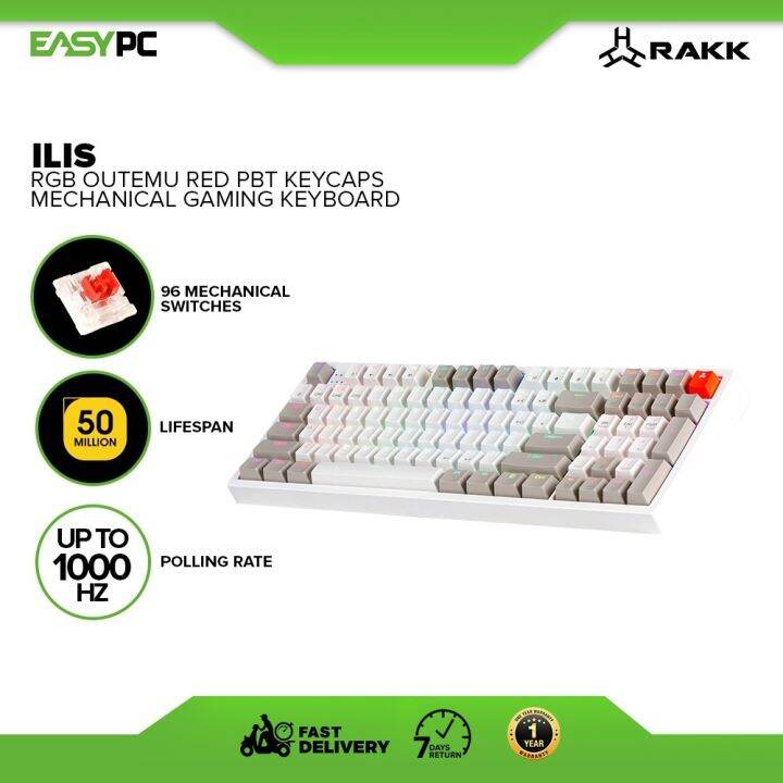 EasyPC Rakk Ilis RGB Mechanical Keyboard 96 Key Layout 1 Year