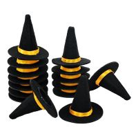 【LZ】✇۩❁  Mini chapéus de bruxa de feltro decoração artesanal para garrafa de vinho acessório de cabelo ideal para diy halloween festa artesanato 6 unidades