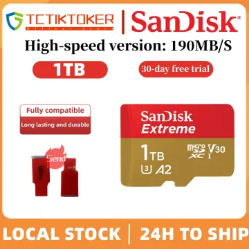 SanDisk Extreme microSD de 256 GB con adaptador SD, A2,190 MB/s Class 10 U3