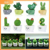 1Pc หรือ4Pcs ตลกต้นกระบองเพชรหม้ออบพืชสวนขนาดเล็ก Fairy Garden Kiniature เครื่องประดับอุปกรณ์เสริมตุ๊กตาตุ๊กตาอุปกรณ์ DIY ตกแต่งกลางแจ้งสติกเกอร์ตกแต่งบ้าน