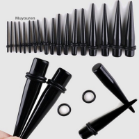 Muyouren 2pcs หูเจาะยืดชุด00G-16G demented plug อุโมงค์เปลสีดำ
