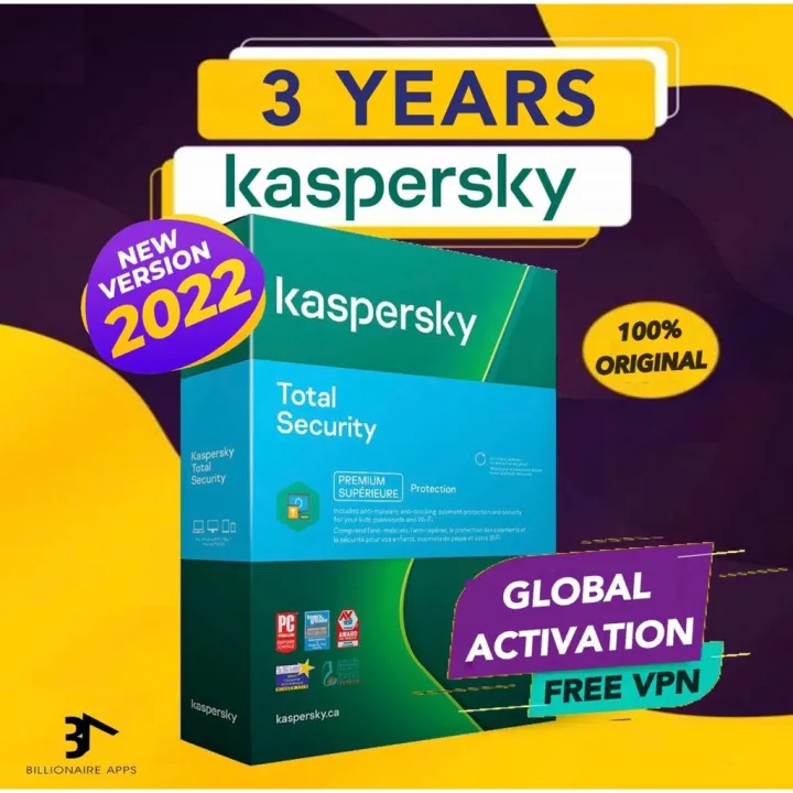 Kaspersky Total Security 2022 3 ปี ORIGINAL Antivirus ซอฟต์แวร์ป้องกันความปลอดภัย Lazada.co.th