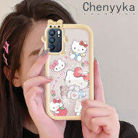 เคส Chenyyka สำหรับ OPPO Reno 6 5G Reno 6 Pro 5G 6Z Reno 5G เคสลายการ์ตูน Hello Kitty Bear สุดสร้างสรรค์เคสซิลิโคนเลนส์กล้องถ่ายรูปแบบนิ่มรูปสัตว์ประหลาดน้อยน่ารักเคสป้องกันกันกระแทกแบบใสง่าย