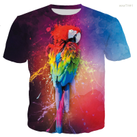 2023 NEW a Large 3d Parrot Printed Casual Short Sleeved T-shirt in Harajuku Style, Suitable for Both Men And Women. Size：s-5xl