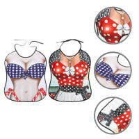 POPOUSHOP 2pcs ตกแต่งผ้ากันเปื้อนสำหรับผู้ใหญ่ bikini รูปแบบ bibs bibs ร้อนหม้อ bibs ร้านอาหารผ้ากันเปื้อนสำหรับผู้ใหญ่