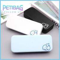 PETIBAG ต่อต้านความเครียด กล่องใส่แว่นตา น้ำหนักเบามาก เครื่องหนังแท้ กล่องแว่นอ่านหนังสือ ง่ายๆ สีทึบทึบ สำหรับผู้หญิง