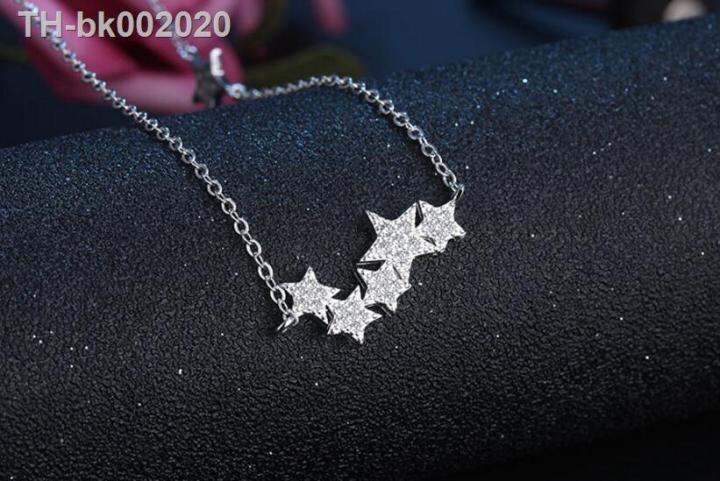 925-sterling-silver-jewelry-crystal-stars-sparkling-necklaces-pendant-statement-necklace-for-women-s-n29