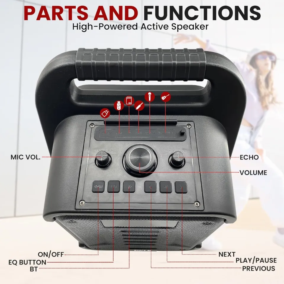 Portable Bluetooth Karaoke Speaker Radio – Pyle USA