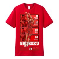 ฤดูร้อนป๊อปเสื้อลำลอง เสื้อยืด Slam Dunk Sakuragi ดอกไม้แขนสั้นเสื้อยืดผู้ชายและผู้หญิงผ้าฝ้ายหลวม Hip Hop บาสเกตบอลอะนิเมะอุปกรณ์ต่อพ่วงคู่เส