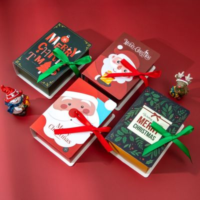 กระดาษห่อกล่องของขวัญคริสต์มาสที่ใส่บิสกิตกล่องกล่องลูกอมหนังสือมหัศจรรย์สร้างสรรค์ดีไซน์หนังสือชุด