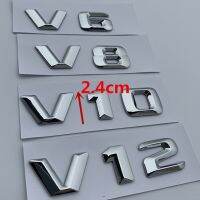 V6 V8 V10 V12 Letter Number Chrome Emblem Logo For Mercedes Benz C200 E300 Car Styling Fender Discharging Capacity Mark Sticker