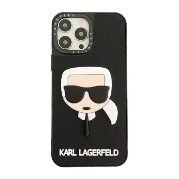 Karl Lagerfeld KLHCP15SGKNPSK iPhone 15 6.1 black/black hardcase Fixed  Glitter Ikonik Logo Metal Pin - ✓