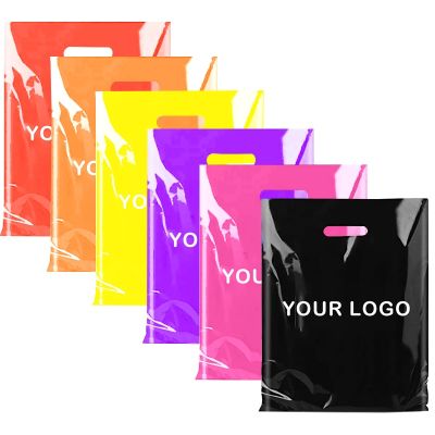 【CW】 Pcs Logo Color Shopping With Handle Plastic Businss Customer Bag(excluding printing fee)