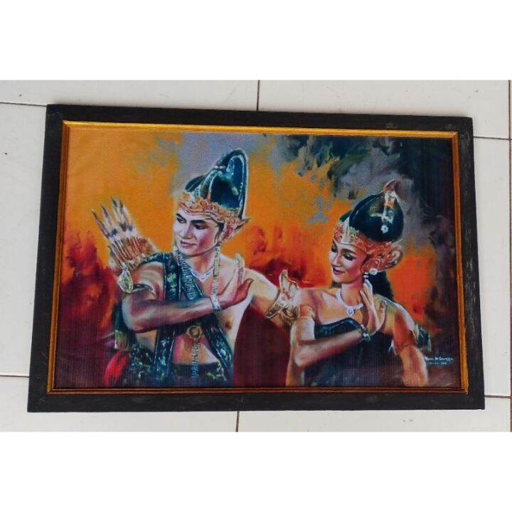 Hiasan Dinding Murah Lukisan Cetak Wayang Orang Plus Bingkai Ukuran 65×45 Lazada Indonesia