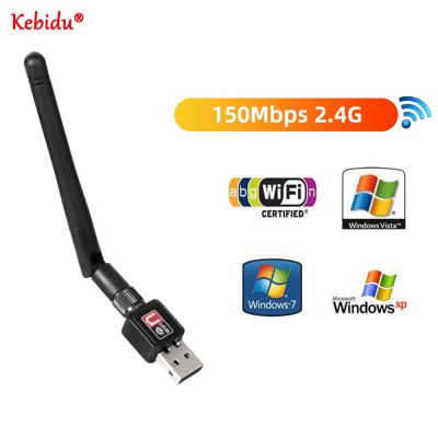 USB อะแดปเตอร์ Wifi 150Mbps 2.4 Ghz เสาอากาศ USB 802.11N/G/B อีเธอร์เน็ตเครื่องส่งสัญญาณไวไฟ RTL8188 PC Windows การ์ดเน็ตเวิร์คสำหรับไร้สาย