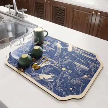 Flower Shape Kitchen Drain Pad Absorbent Sink Mats Non Slip Dish Drying Mat  Coffee Tableware Placemat Free Shipping Worldwide 