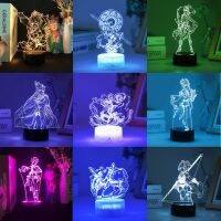 ∋►◄ Genshin Impact Chongyun Hu Tao Ganyu Thoma Xiangling Game Figure 3d Led Lamp For Kid Bedroom Ningguang Acrylic Night Lights Gift