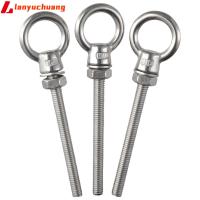 LANYUCHUANG 5pcs ยาว1/4x2.36ค่ะ สลักเกลียวตา M6 316สแตนเลสสตีล สลักเกลียวไหล่ อเนกประสงค์อเนกประสงค์ ทนทานสำหรับงานหนัก สลักเกลียวสำหรับยกตา เกรดทางทะเล