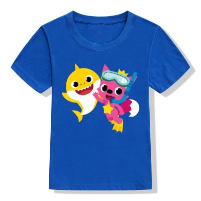 2020 Summer Fashion Short Sleeves Clothes Girlsboys T Shirt Baby Shark Printed Kids T Shirts Baby Kids Shirts