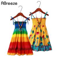 2023 New Summer Girls Costumes Bohemian Style Baby Dresses For Girls Sleeveless Girls Beach Dresses Flower Print Clothes Girls  by Hs2023