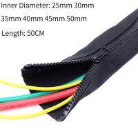 5Pcs ซิปสายเคเบิลแขนสายไนลอนยืดหยุ่น Sock Harness Line Sheath Organizer Auto Wire Wrap Management Cord Hider Protection