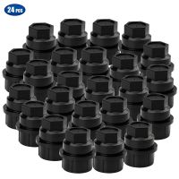 24PCS Black Wheel Nut Cap Covers 9593028 15646250 12472838 For Chevrolet Blazer Express Tahoe For GMC C1500 C2500 For Cadillac Nails Screws Fasteners