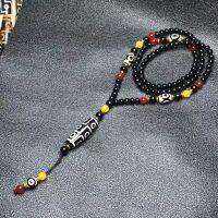 สร้อยคอลูกปัดทิเบตเก้าลูกปัดตาสร้อยคออาเกตลูกปัดทิเบตกลองลูกปัด Tasbih Rosario สร้อยคออาเกต