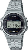 Casio Collection Men Digital Watch Vintage with Stainless Steel Band Silver